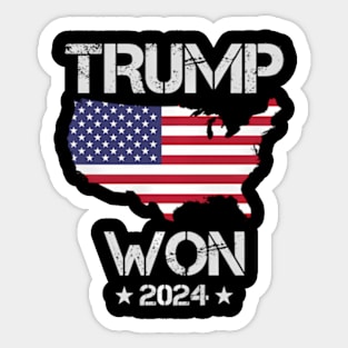 Trump Won United States Flag Country Sticker